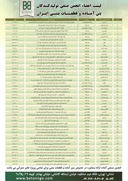 عکس فهرست اعضاء دارای نشان استاندارد انجمن صنفی تولیدکنندگان بتن آماده و قطعات بتنی آگهی در شماره 344 12649