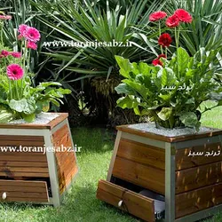 عکس گلدان چوبی مدل پرنیا 7369