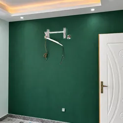 عکس رنگ آمیزی اتاق با دیوار شاخص سبز و نورپردازی سقف 315