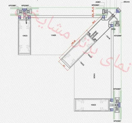 عکس نمای شیشه اسپایدر نمای تمام شیشه هندریل شیشه ای فین گلس روتل 35652